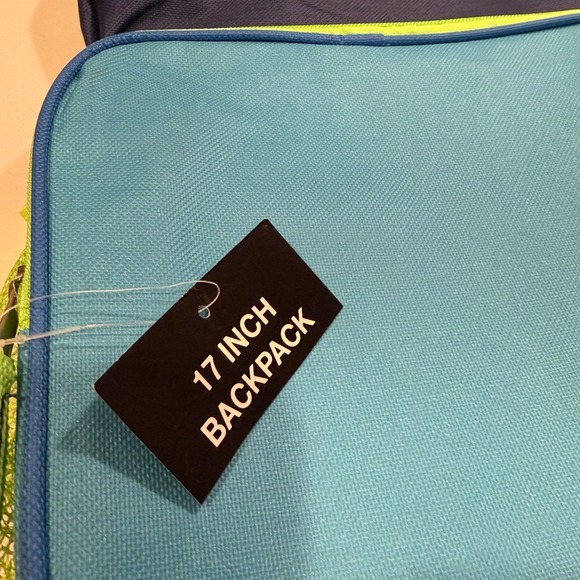 17 Inch Kids Backpack School Travel Blue Green - Picture 3 of 3